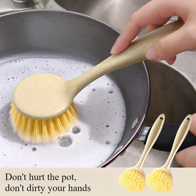 Dishwashing Brush Does Not Hurt The Pot Non-oil Long Handle Brush Kitchen Cleaning Brush Kitchen Accessories