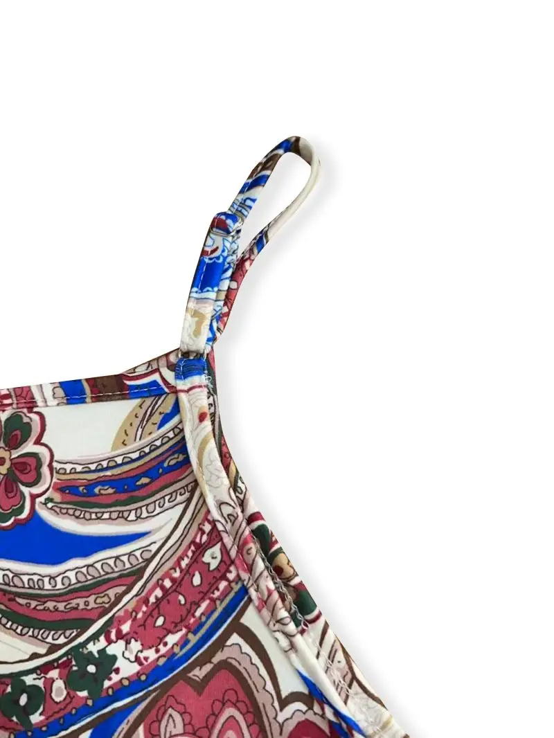 Moda femenina europea y americana, pantalones de tirantes florales de comercio exterior, mono de pierna ancha con tirantes