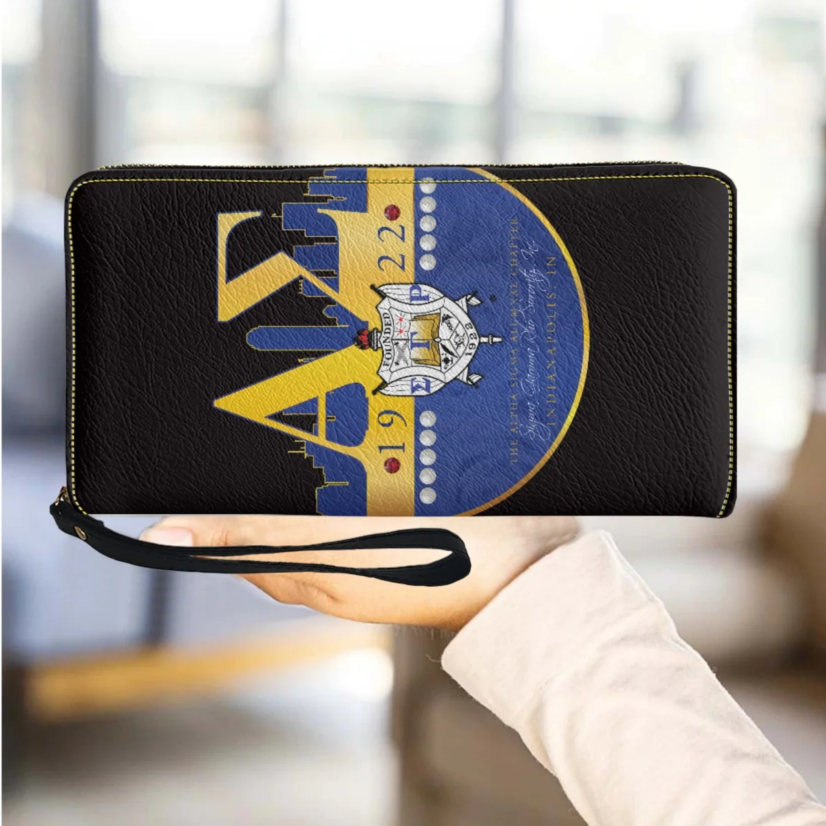 Sigma Gamma Rho Luxury Designer Zipper Wallet Outdoor Travel Portable Coin Pouch Card Holder Fashion Casual Clutch Phone Bag