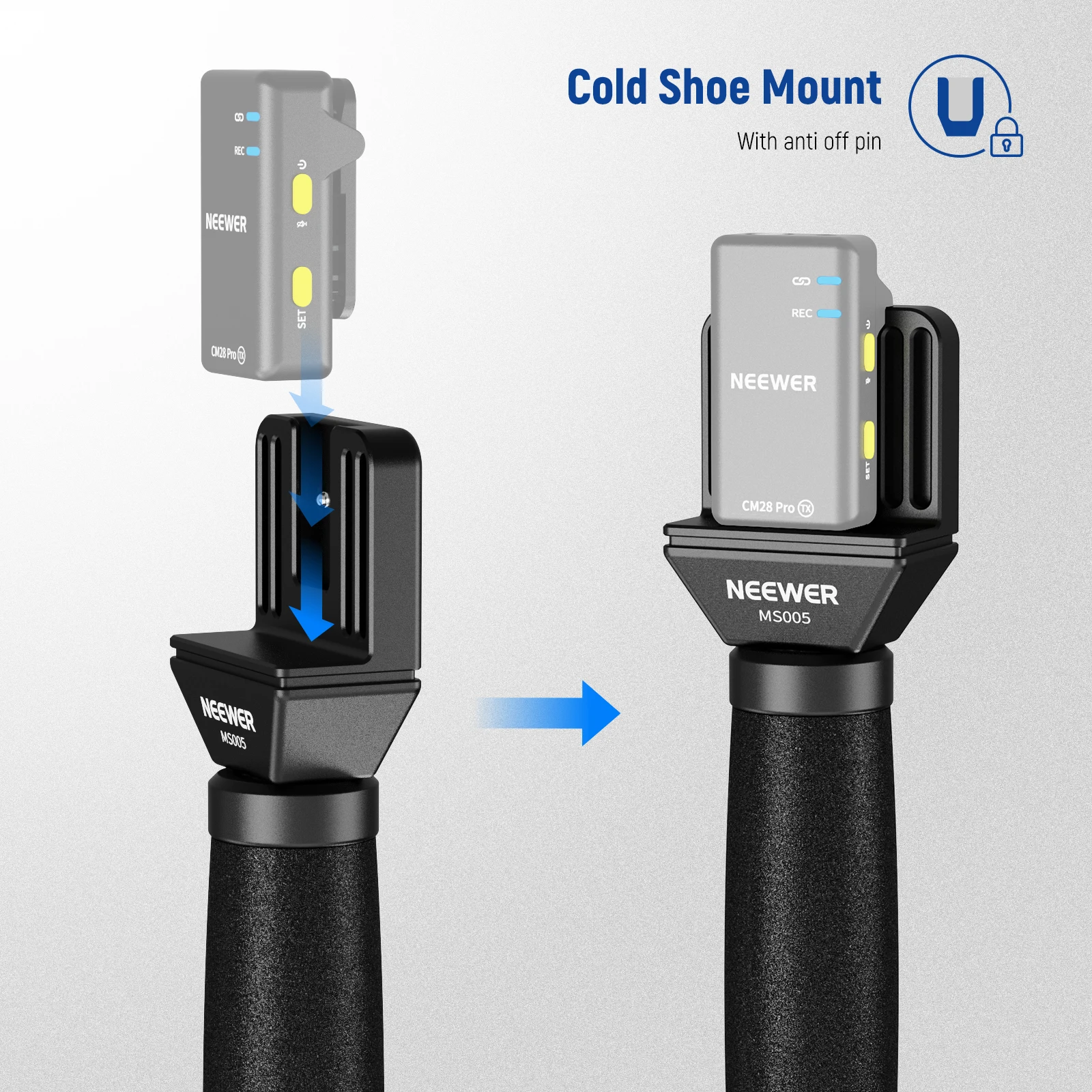 Neewer 33cm Telescopic Lavalier Microphone Handheld Mic Handle For Rode Wireless Go II DJI Mic CM22/CM31