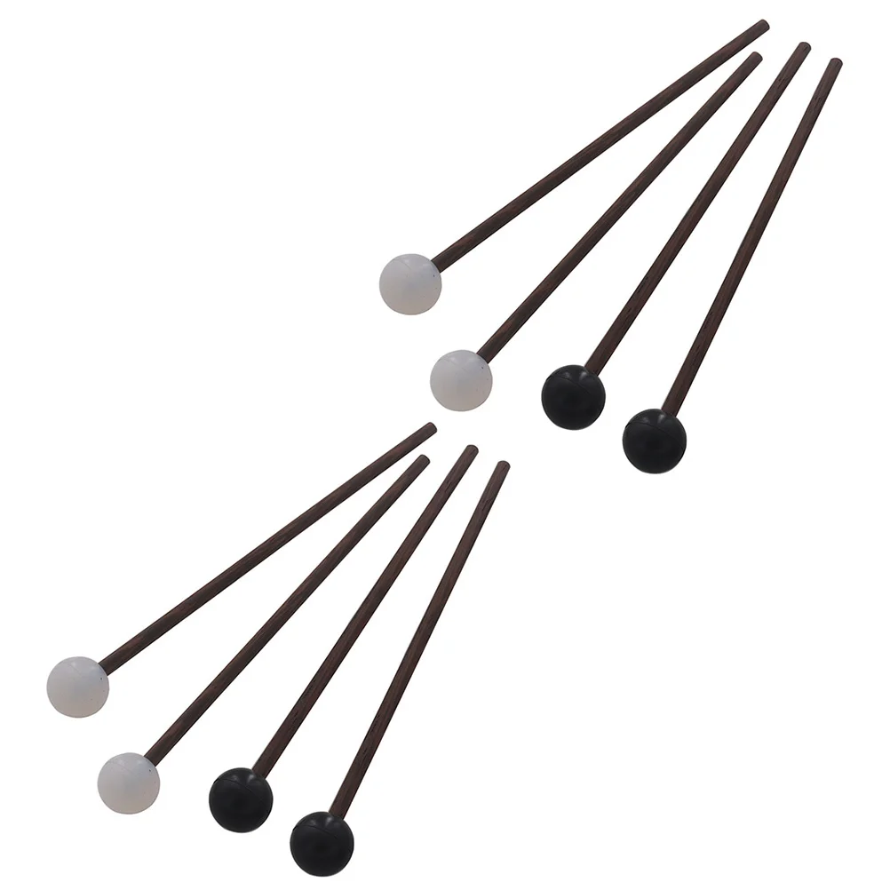 

4Pairs Drum Mallets Wooden Handle Rubber Percussion Sticks Suitable for Steel Tongue Drum Marimba Bell Xylophone Musical