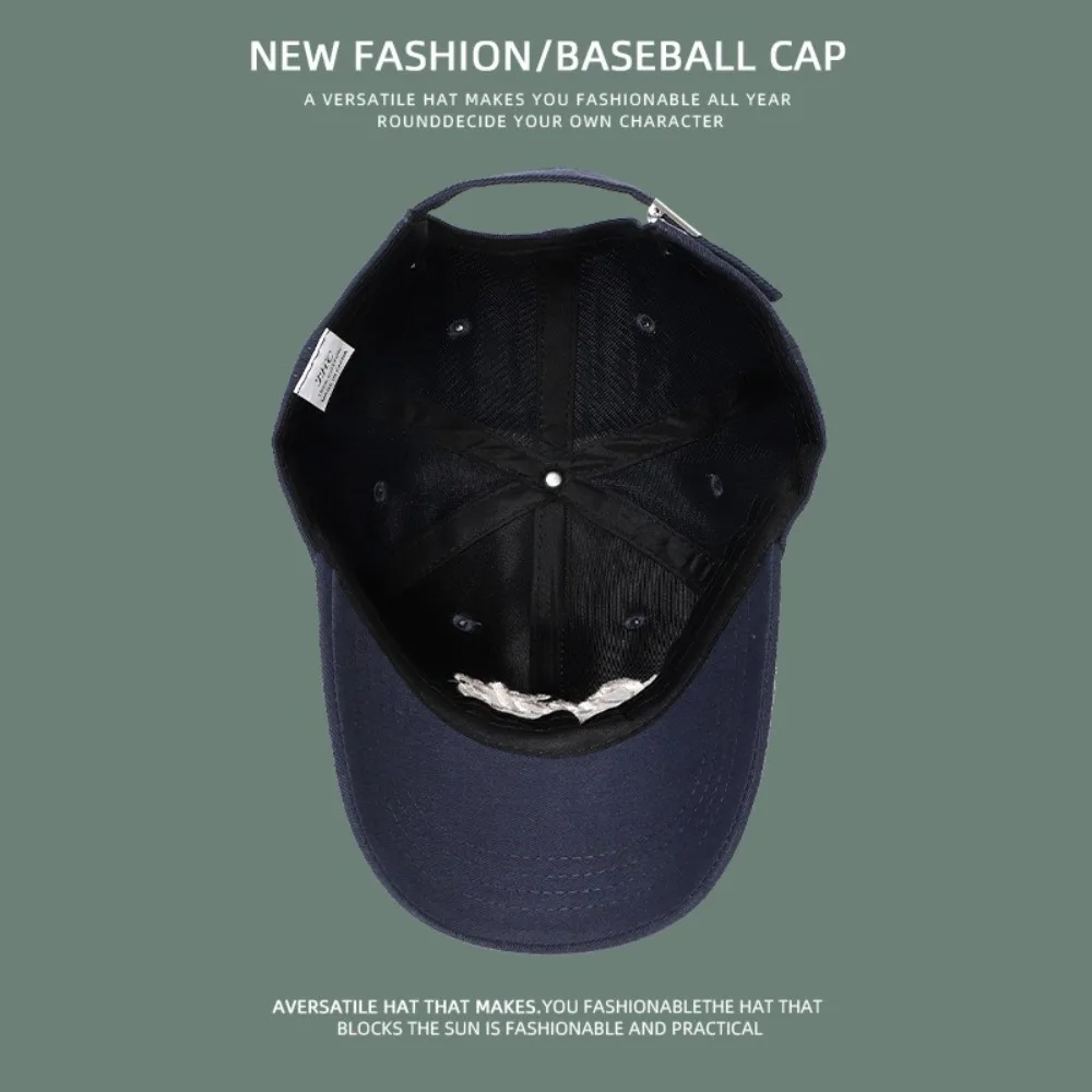 Einfache Baseballkappe mit breitem Schirm, Buchstaben-Stickerei, Sonnenschutz-Schirmmütze, tiefer Schirm, Sonnenschutzhut für Damen und Herren – Detail 3