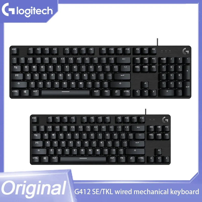 

Original Logitech G412 SE/TKL Wired Esports Game Mechanical Keyboard 87/104 Key Tea Axis Wired Keyboard For Windows And Macos