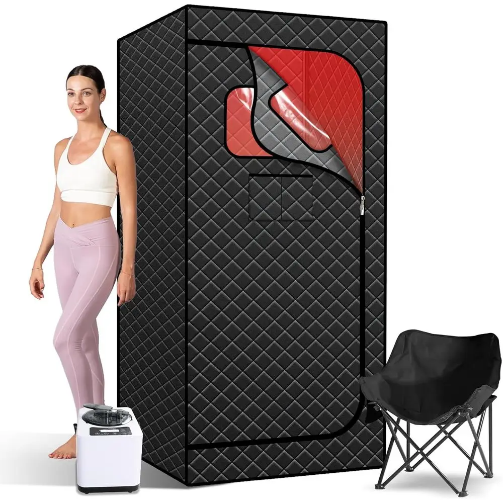

Portable Steam Sauna for Home, Full Size Personal Steam Sauna with 660nm Red Light Therapy Lamp & 3.0L 1300W Steamer, Remote Con