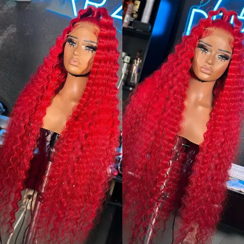 Luckathy Haar Heiße Rote Farbe Lose Tiefe Welle Bundles Menschliches Haar Bunte Mode Trends Lose Körper Welle Reines Menschenhaar Bundles