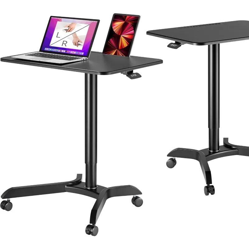 Ambidextrous Standing Desk Adjustable Height Rolling Desk (4 ft) - Mobile Laptop Desk - Computer Projector Cart