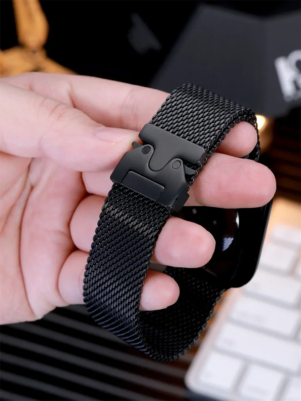 Edelstahl-Milanese-Armband für Apple Watch Ultra 2 3 49mm 46mm 42mm 41mm 45mm 44mm Series 11 10 9 8 7 6 5 4 SE3 Armbänder Zubehör – Detail 18