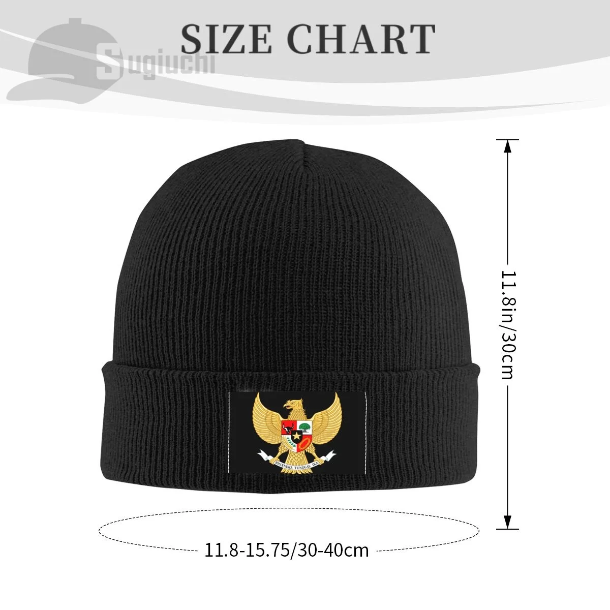 Emblem Of Indonesia Country Top Print Men Women Unisex Knitted Hat Winter Autumn Beanie Cap Warm Bonnet