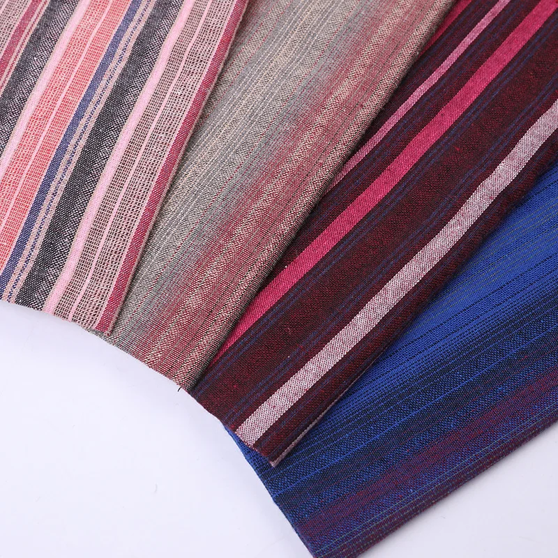 

Ethnic Style Cotton Plain Weave Striped Fabric for Men's and Women's Shirts and Dresses
