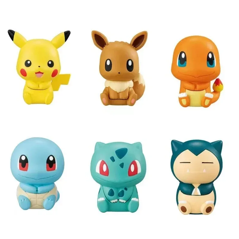 6 Pcs/Set 4-4.5cm Pokemon Anime Figure Pikachu Charmander Squirtle Bulbasaur Psyduck Cute Doll Pet Action Model Kid Toy Gift