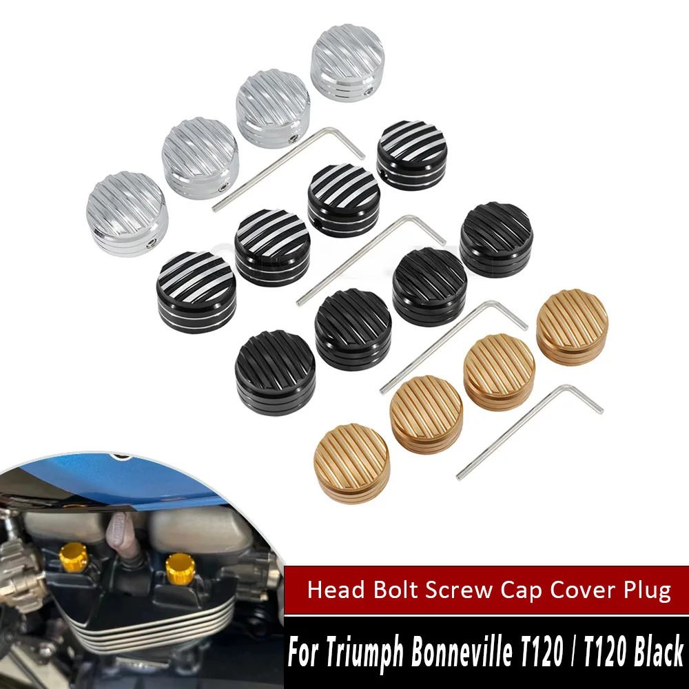 

4Pcs Spark Plug Machined Head Bolts Caps Screws Nut Cover For Triumph Bonneville T120 Black Thruxton R Street Twin Cup Scrambler