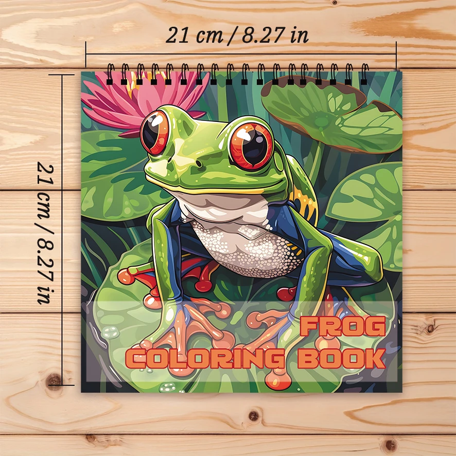 큰 눈 개구리 색칠하기 책-8.27x8.27 인치, 32 페이지 색칠하기 책-가족 또는 친구를 위한 이상적인 선물