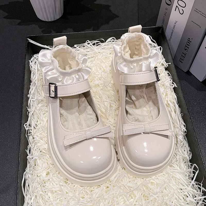 

Kawaii Mary Jane Pu Leather Mid Heel 5cm Loli Shoes Students Spring And Autumn Princess Lolita Wedge Sweet Girls Shoes