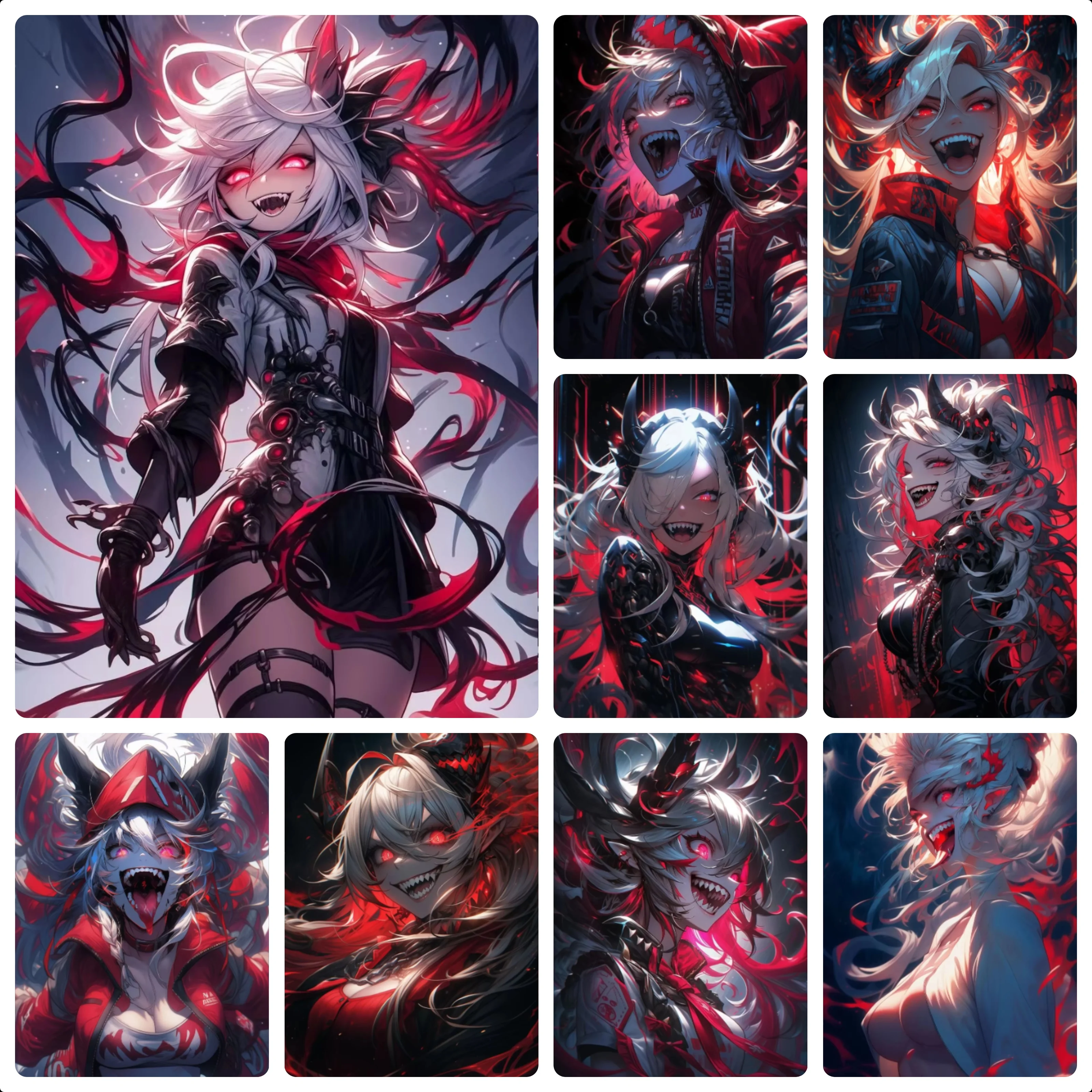 Gothic Anime Jigsaw Puzzle 500/1000/1200/2000PCS Edgy Punk Devil Lass Collection Neon Dark Fantasy Artwork Wall Ornament Gift