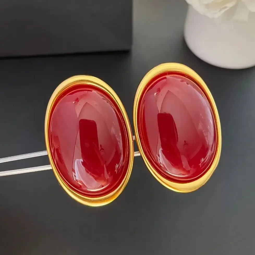 

Earrings Fashion Light Luxury Retro Oval Ear Clips For Women Aretes De Mujer Pendientes Boucle D’Oreille Orecchini Clip De Oreja