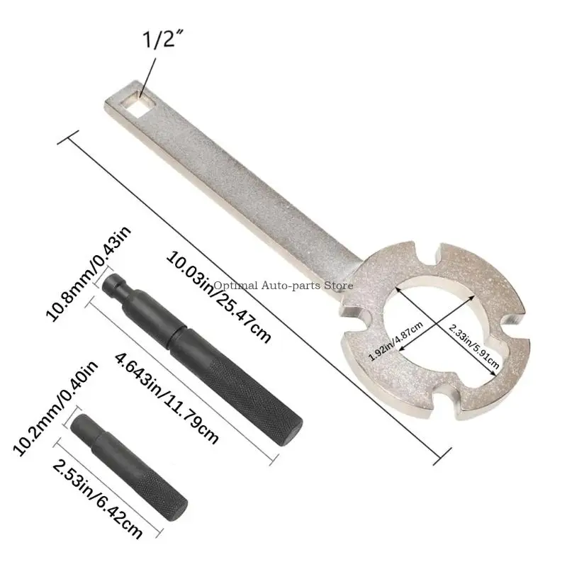  Ergonomic Crankshaft Pulley Support Anti Slip Crankshaft Pulley Wrench Engine Timing Belt Tool for C70 S40 Use