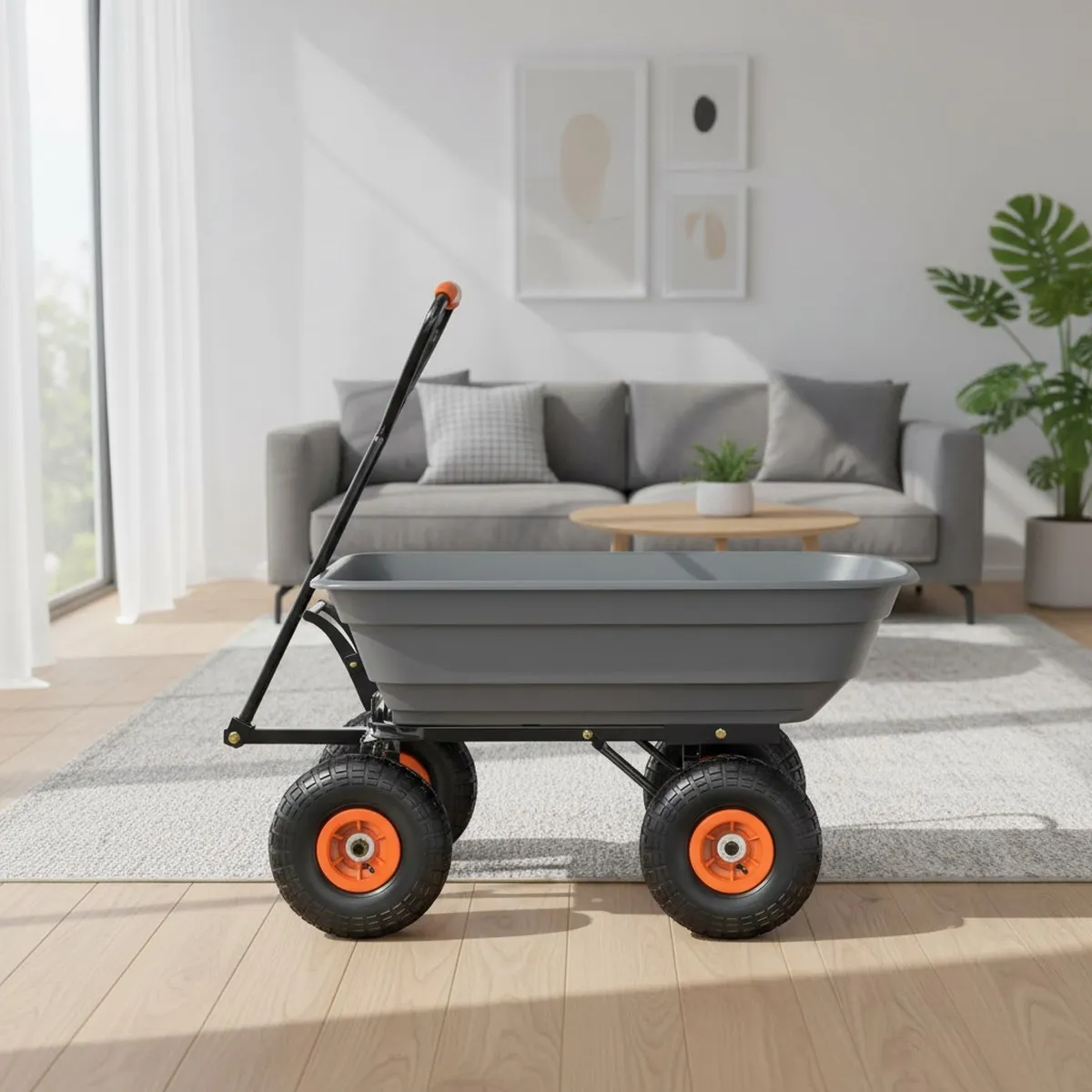 Heavy Duty Garden Cart 440LB Capacity All Terrain Dump Wagon Lawn Yard Outdoor Use