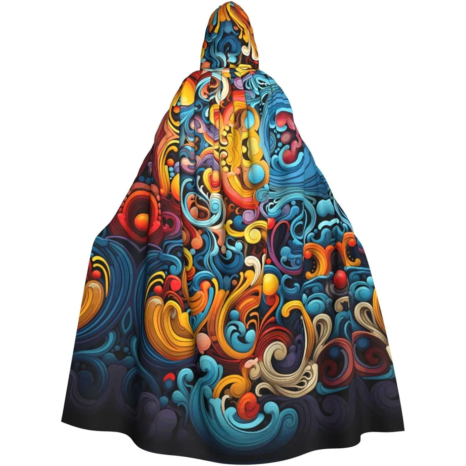 

Накидка-накидка унисекс для взрослых с капюшоном, милые накидки с разноцветными полосками и принтом, для рождественских костюмов фокусника на тематику вечеринок