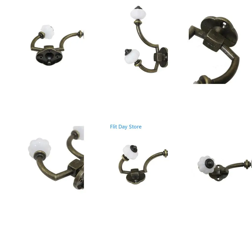 F92C Retro Coat Hooks European Hanger Heavy Duty Wall Hooks Rustproof Waterproof