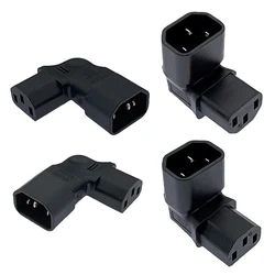 IEC 320 C14 to C13 Left Right Angle AC Adapter IEC 3Pole IEC 320 3pin Male to Female extend 90 Degree Down Up Angle AC converter