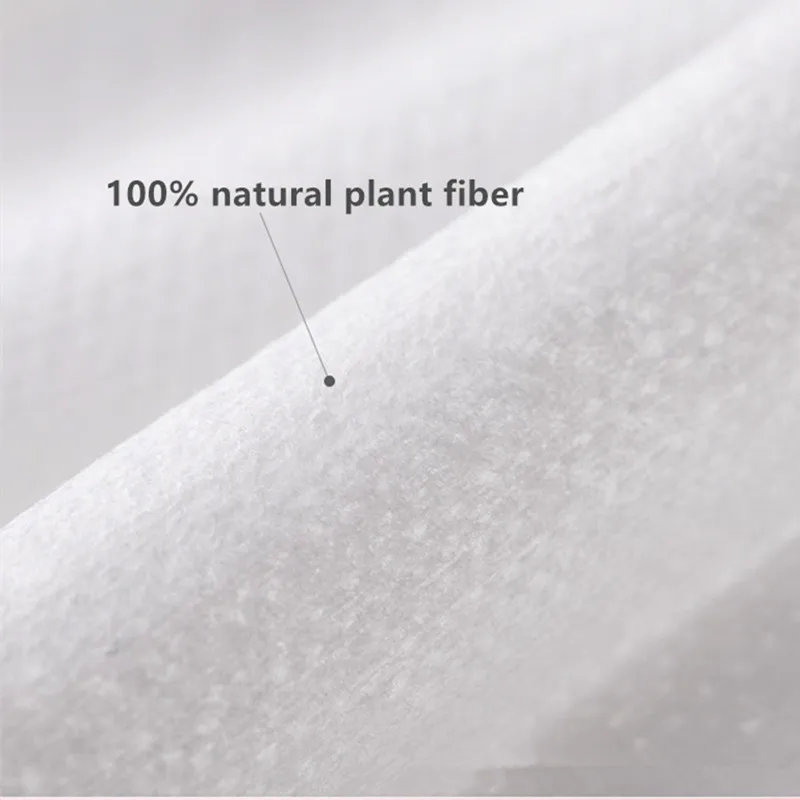 100 กระเป๋าผ้าขนหนูแบบใช้แล้วทิ้ง,เส้นใยพืชธรรมชาติย่อยสลายได้ผ้าทําความสะอาดผิวหน้า,ผ้าฝ้ายแต่งหน้านุ่มสําหรับเดินทาง