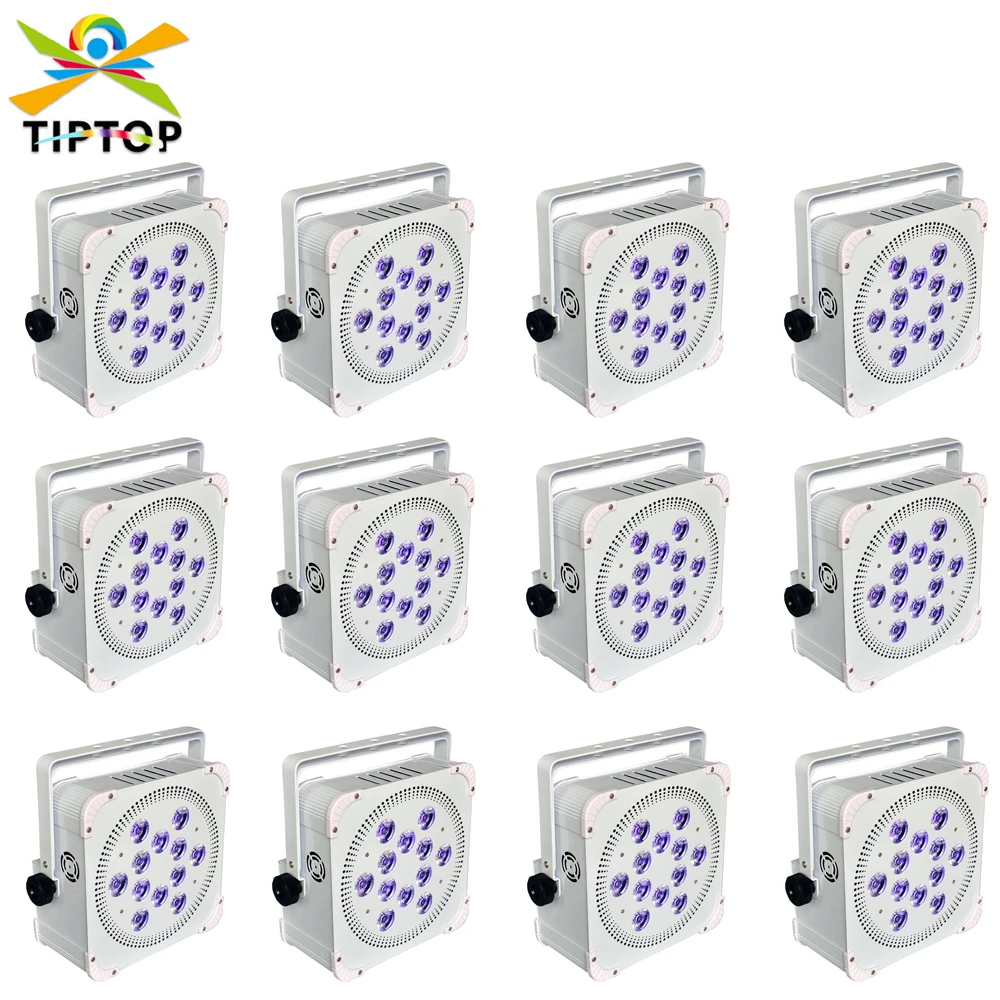 TIPTOP 12X18W RGBWAP Indoor Halloween Battery Lights Cannon Décor IP20 DMX Par Can Wash Stage Dimmable Strobe