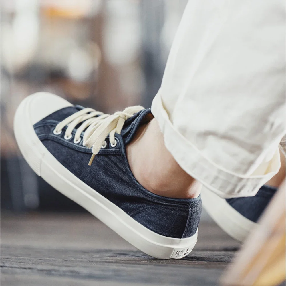 Madne 2023 Lente Gewassen Canvas Schoenen Voor Vrouwen Vintage Denim Navy Trainers Casual Lage Top Tennis Sneaker Unisex Sport Schoenen