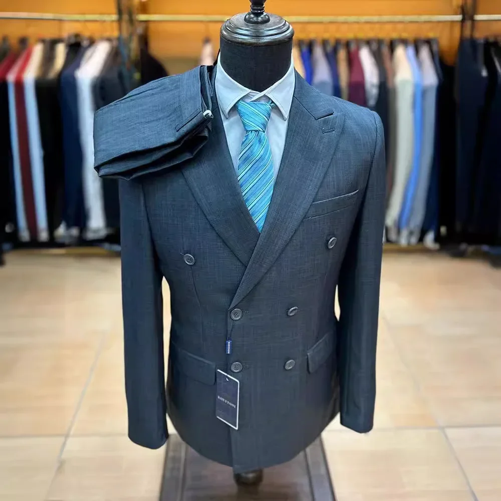 2025 Europe and The United States Selling Large Size Double Breasted 6-button Men's Casual Suit Slim Wedding Suits for Men