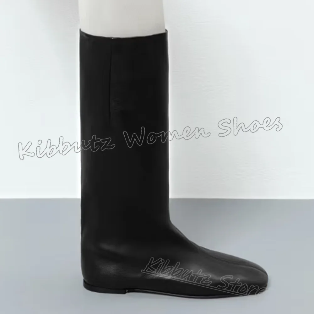 

Knee High Boots Leather Solid Color Slip-On Fashion Novelty Sexy Elegant Comfortable Round Toe Flat with Spicy Girl Shoes Newest