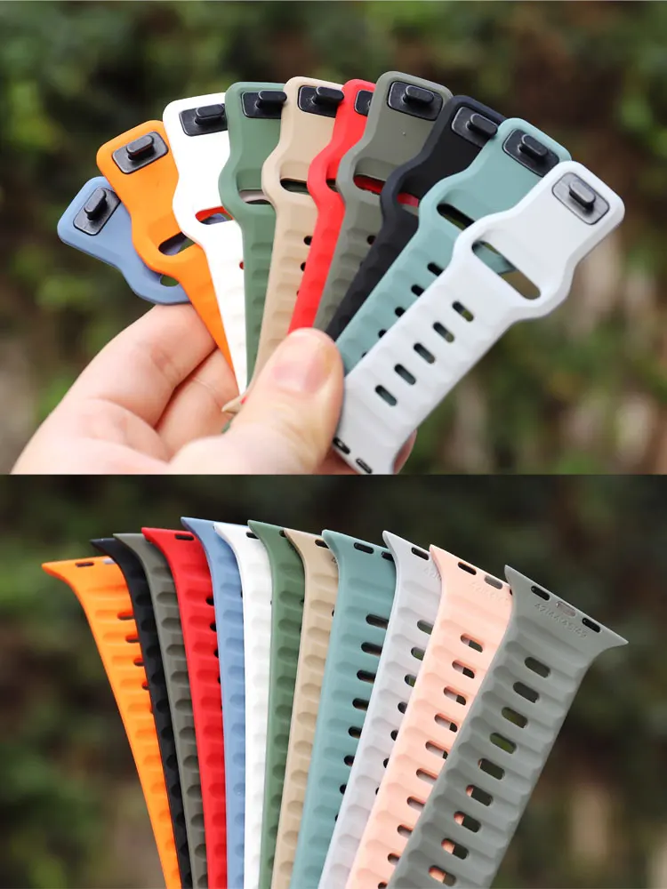 Soft Silicone Strap For Apple Watch Band Ultra 49mm 44mm 45mm 42mm 41mm 42mm 38mm sport Watchband iwatch Serise 8 7 6 5 bracelet