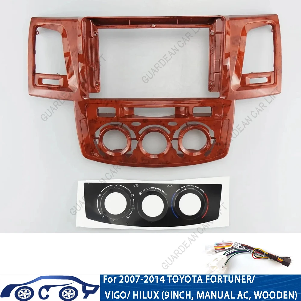 9 pollici per Toyota Hilux Fortuner 2005-2014 autoradio fascas Android GPS MP5 Stereo Player 2 Din Head Unit Panel Dash Frame Trim