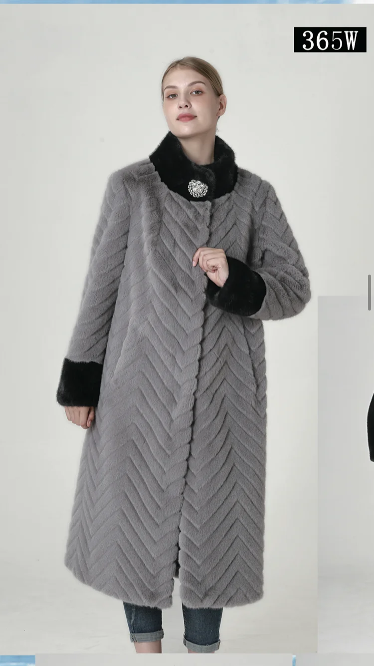 new winter women fake fur coat long stand collar faux fur coat