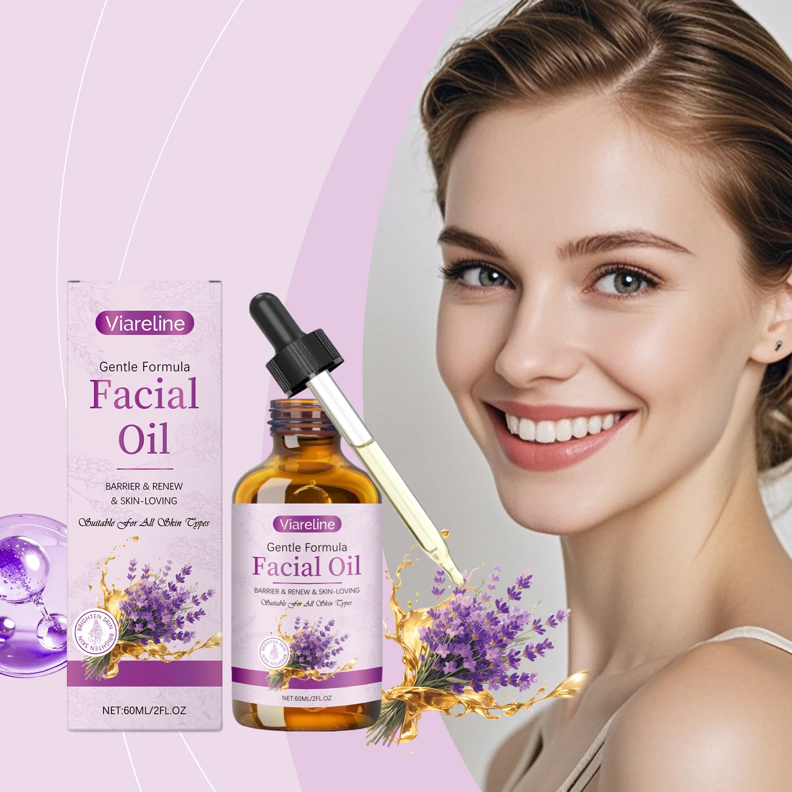 

Lavender Facial Moisturizing Oil - Nourishing Facial Oil for Enhancing Complexion Radiance and Gentle Skincare