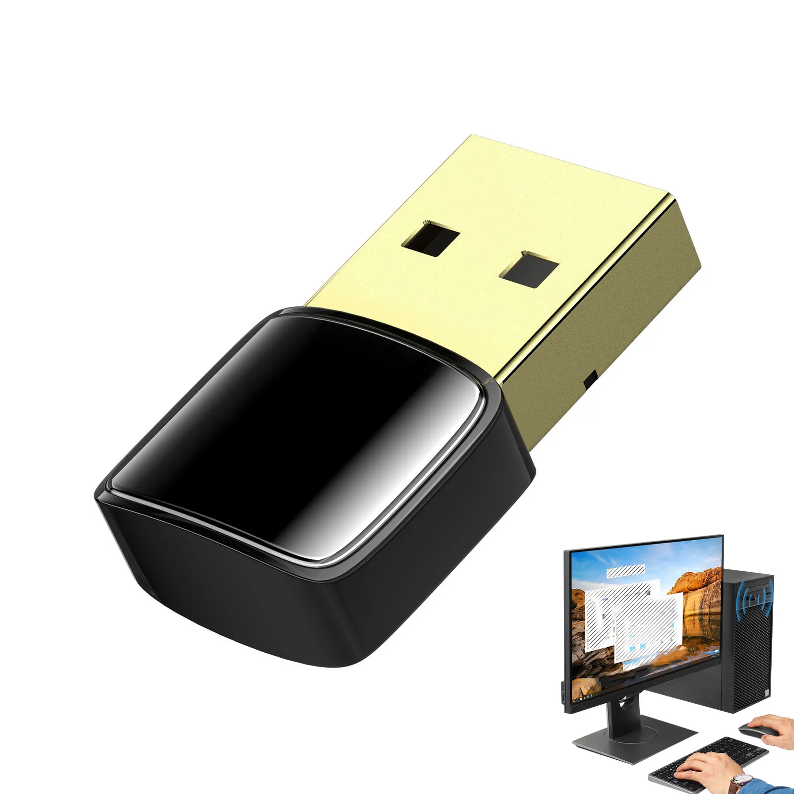 Không Dây USB Răng Xanh V5.0 Adapter Windows 11/10/8.1/8/7 Cắm Dành Cho Máy Tính Để Bàn Laptop Bàn Phím Chuột Tai Nghe Loa