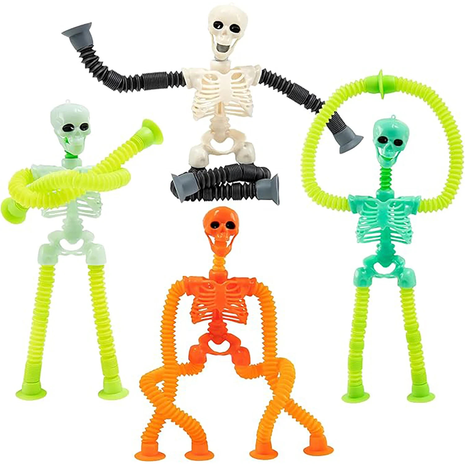 

Versatile suction cup skull telescopic tube Halloween stretching tube skull novel decompression toy