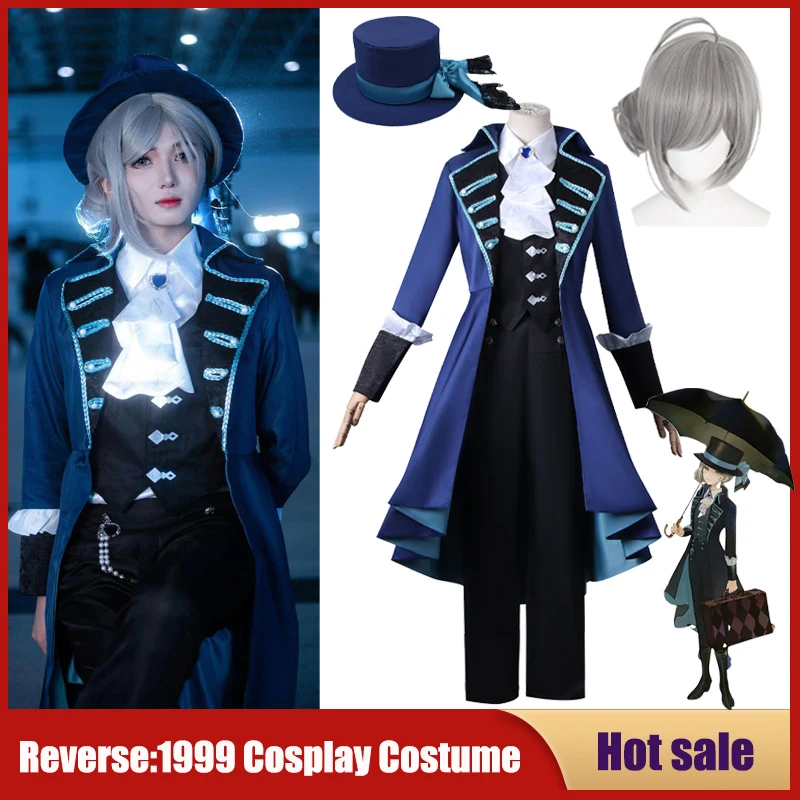 Game Reverse:1999 Vertin Cosplay Costume Trench Vest Hat Wig Suit Carnival Halloween Party Gorgeous Elegant Combat Woman Uniform