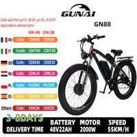 GUNAI GN88 Adult Electric Bicycle 2*1000W Men's E-Mountain Bike 48V22Ah Battery ebike 26 Inch Fat Tire Men's Electric Bike