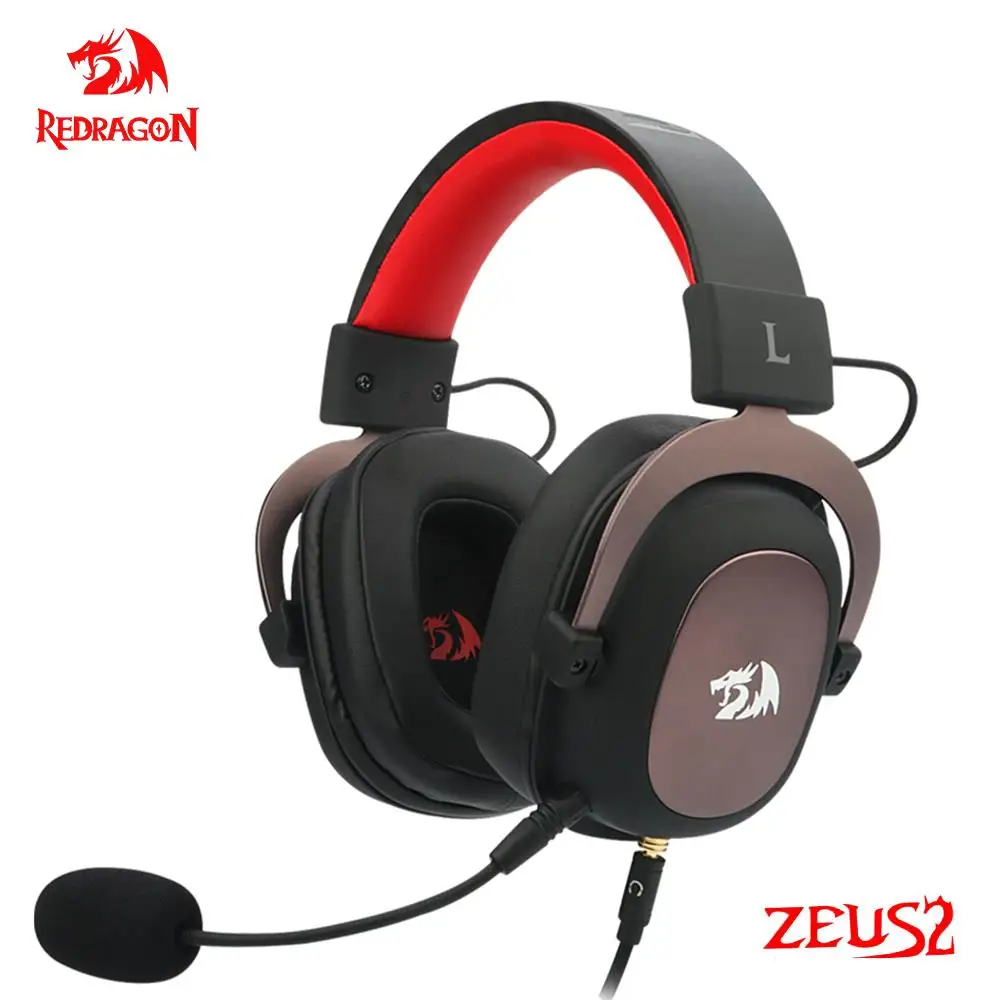 REDRAGON ZEUS 2 H510 Gaming USB Headphone Noise Cancelling,7.1 Surround Compute Headset Earphones Microphone for PS5/4 Xbox One