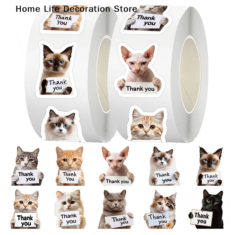 500 Stück Kawaii Niedliche Hunde- und Katzen-Aufkleber, Wasserfeste Tier-Cartoon-Sticker für Café, Skateboard, Auto, Geschenk, Aquarell-Laptop-Handy-Aufkleber ﻿