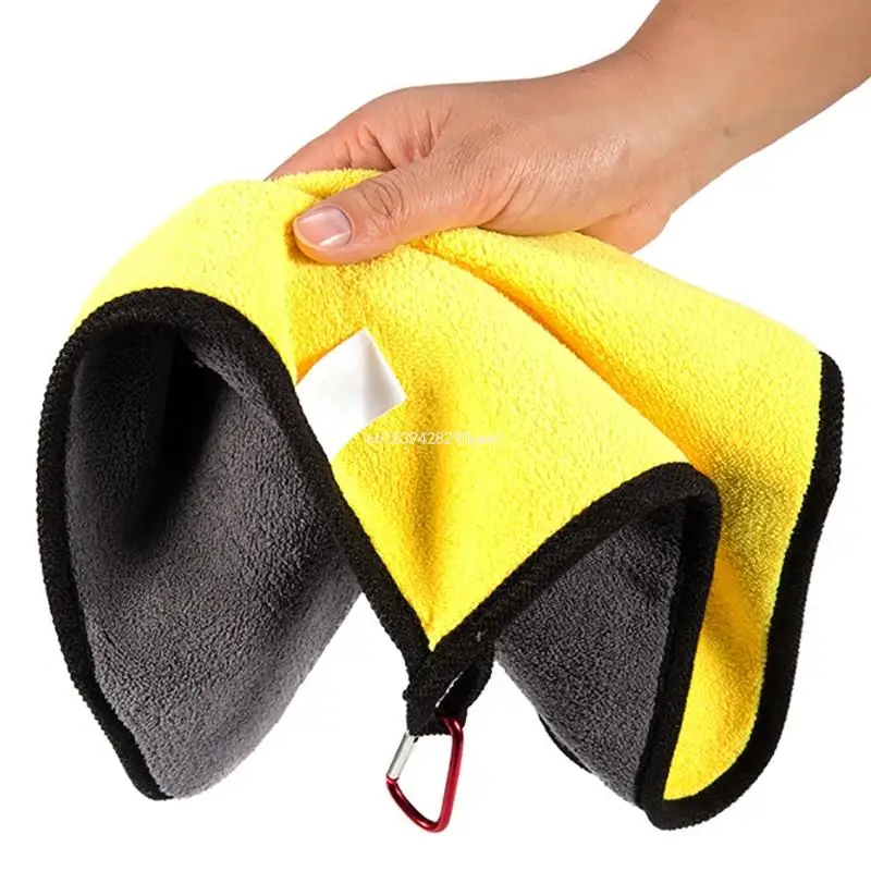 Outdoor Thickening Fishing Towel Wipe with Clip Hands Towel Fishing Accessories