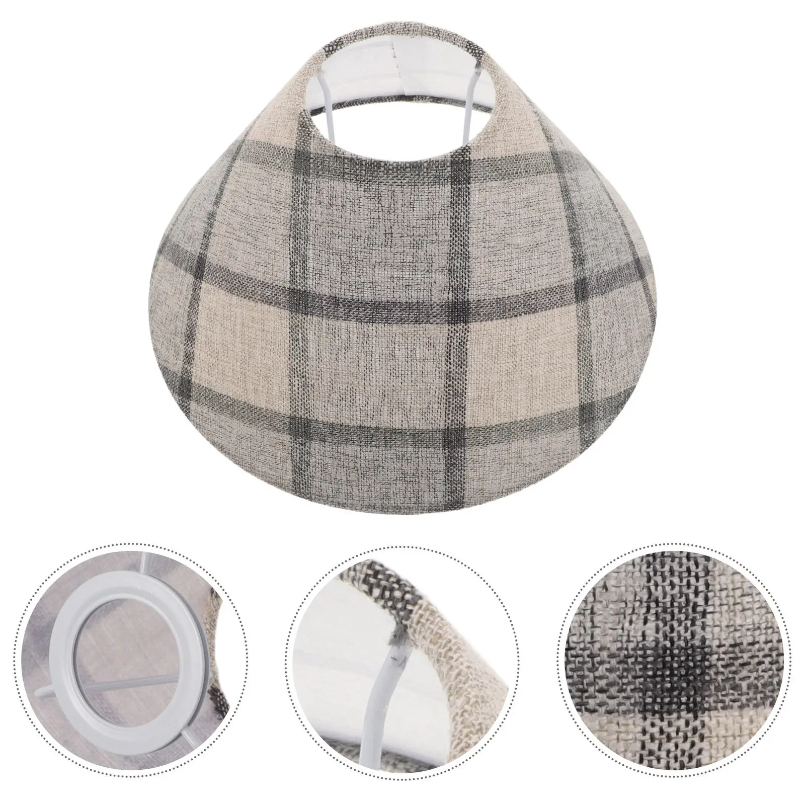 Timeless Plaid Fabric Drum Lamp Shade E27 Compatible Handmade Vintage Design Softens Light Cozy Ambience Living Room Study Decor