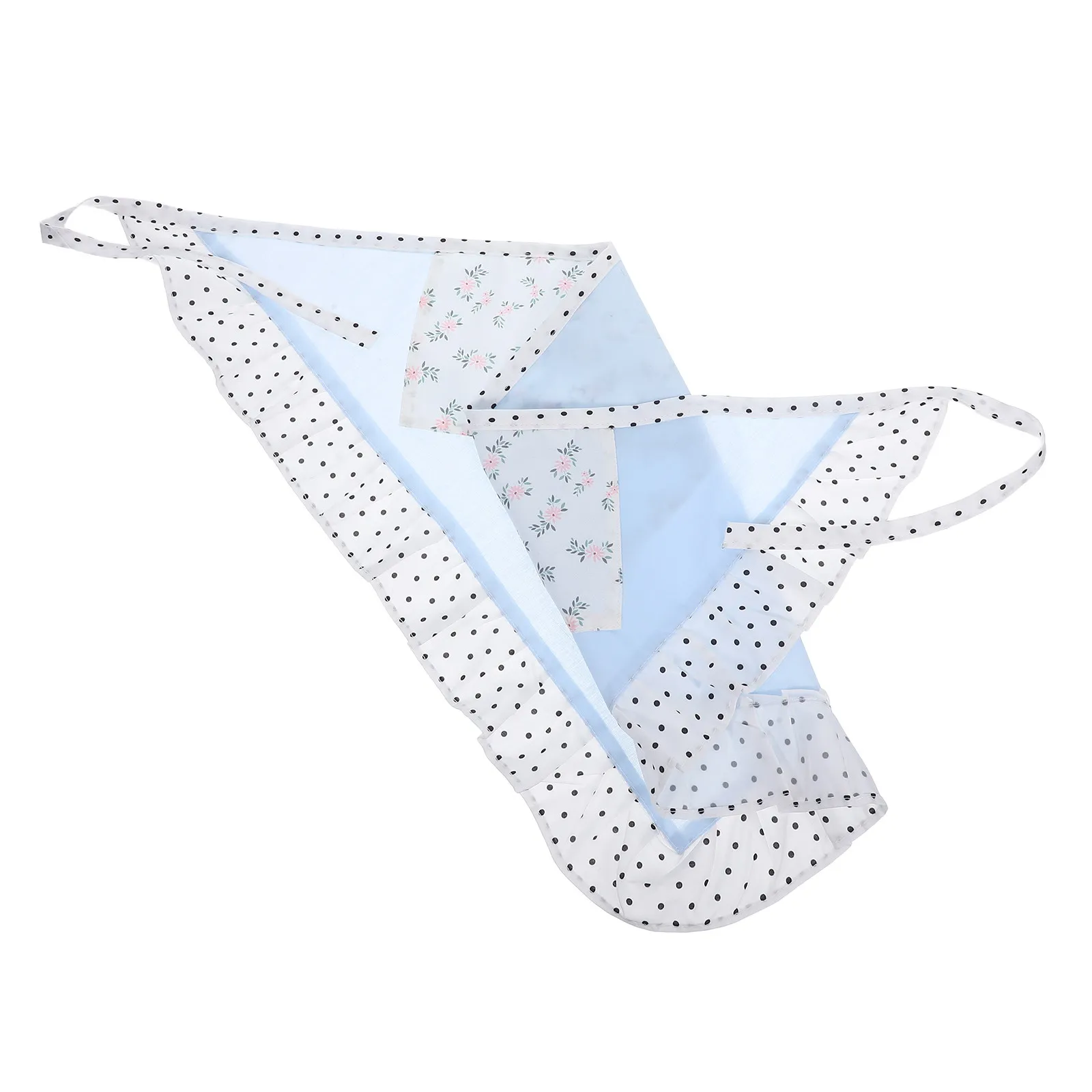 

Light Blue Floral Triangular Headscarf with Polka Dots Elegant Fresh Design for Casual Party Wedding Wear Styling Headdress