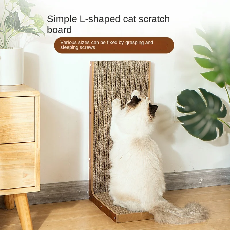 L-shaped Cat Scratcher Board Detachable Cat Scraper Scratching Post for Cats Grinding Claw Climbing Toy Pet Furniture Supplies