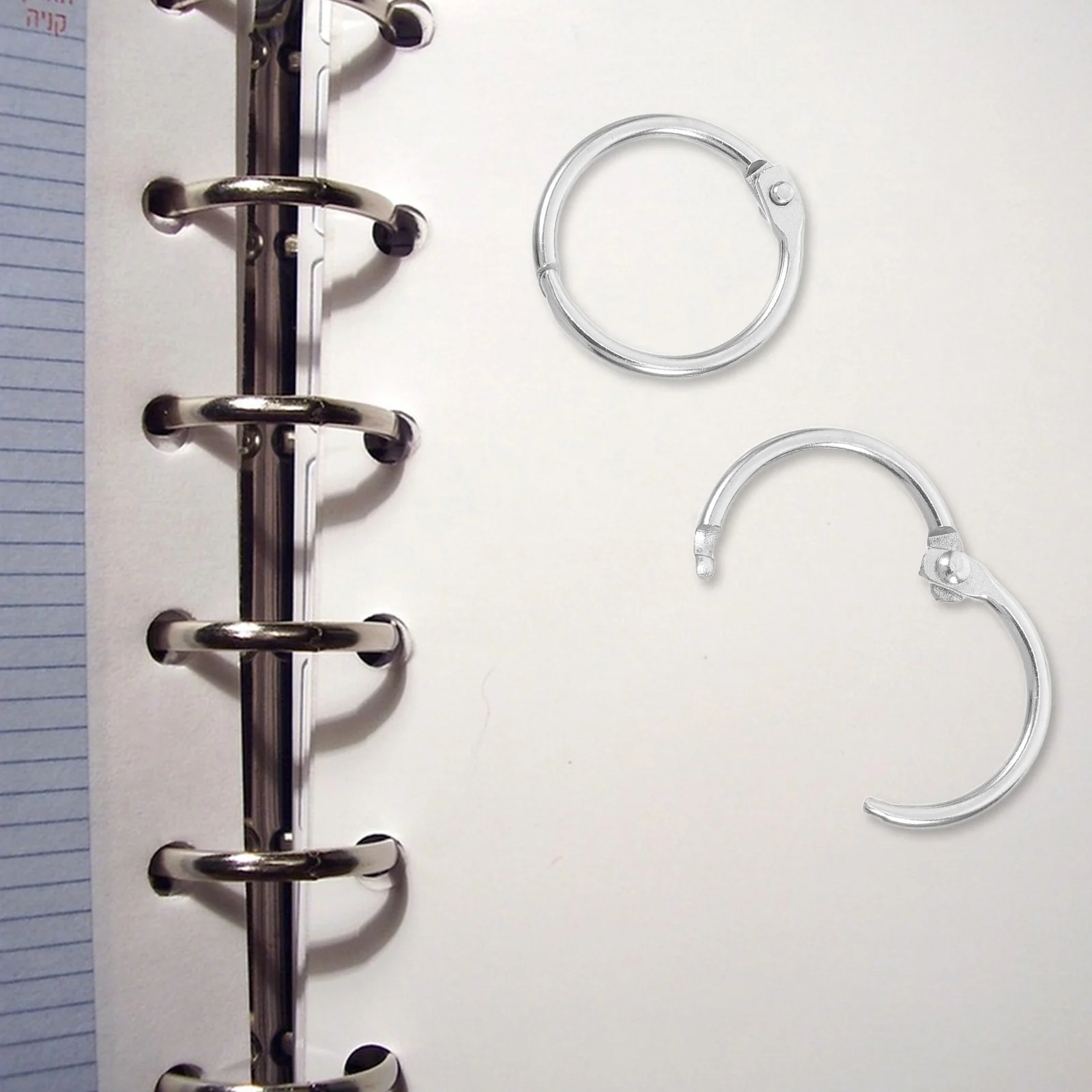 

100Pcs Metal Loose Leaf Book Circles Snap Rings 20Mm Sturdy Binder Rings for Memo Filing Scrapbooks Keyrings Snap Ring