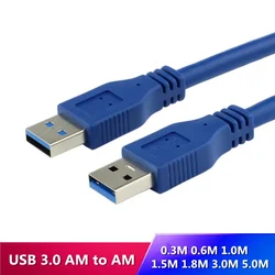 High Speed Blue USB 3.0 A type Male to Male USB Extension Cable AM TO AM  4.8Gbps Support USB 2.0 0.3M 0.6M 1M 1.5M-5M