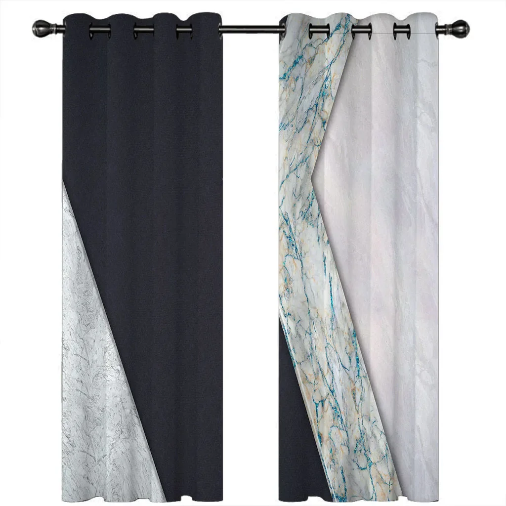 

HUANZHUANG затемняющие плотные шторы для комнаты, оконные шторы с термоизоляцией и люверсами для гостиной, спальни, Nordic Minimalis