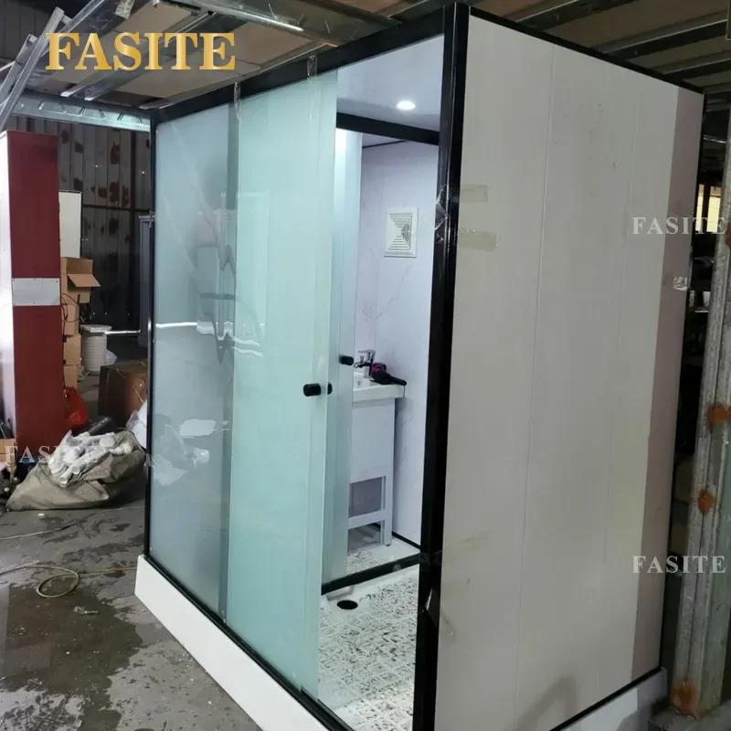 For Bathroom Aluminum Alloy Integral Shower Room Tempered Glass Enclosure Household Integrated Bath Cabin Durable Waterproof