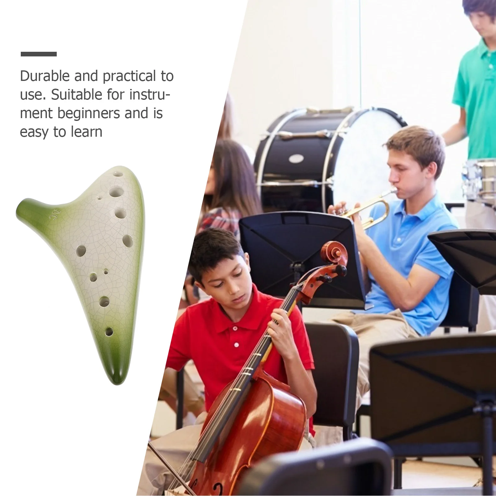 

Ocarina Portable Easy Instrument Flute Traditional Music Lovers Gift Green Exquisite