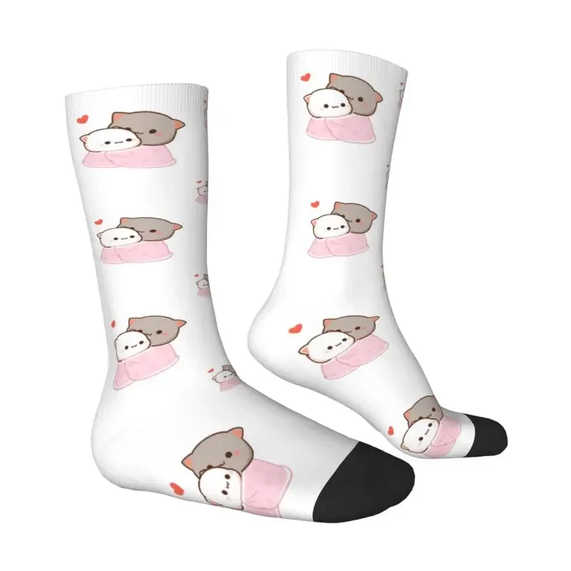 Calcetines Crazy Dress para hombre y mujer, Mochi calcetín con estampado de gato, melocotón y Goma, a la moda, novedad