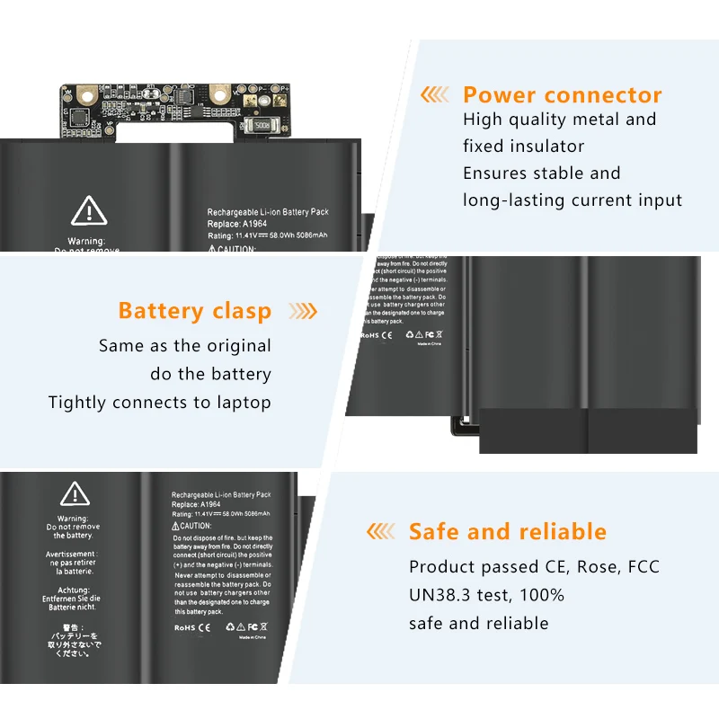 A1964 Laptop-Akku für Apple MacBook Pro a1989 13 "(2018/2019) a2251 (02497) emc3214 emc3358 020-12. 5 mr9q2ll/a 58wh